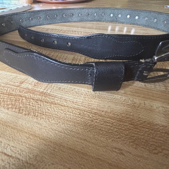Southwest Western Black Full Grain Leather Belt with Silver Conchoes Unisex main image 12